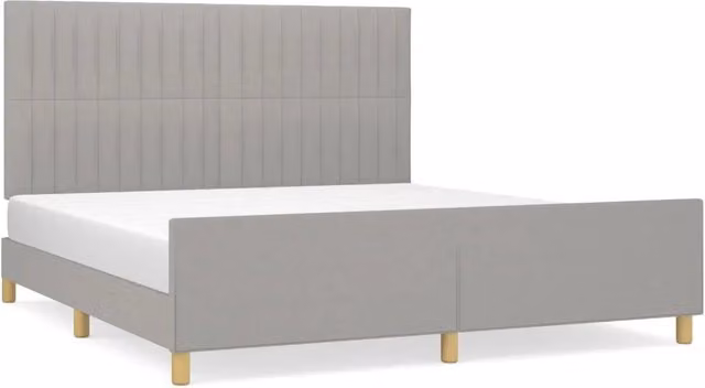 Letto matrimoniale | Letto per adulti | Giroletto senza Materasso Grigio Chiaro 160x200 cm Tessuto