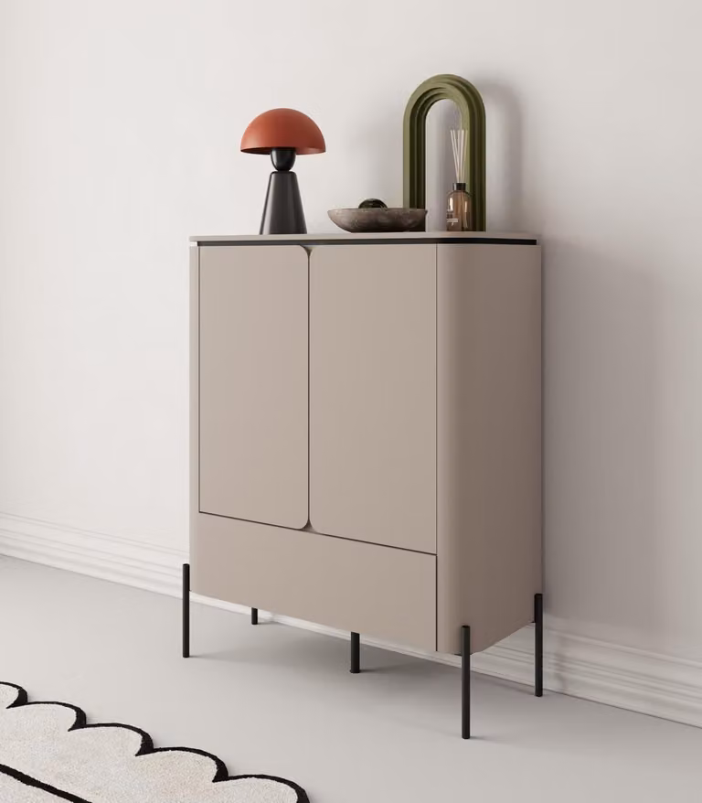 Cassettiera con ante e cassetto CARINE - beige