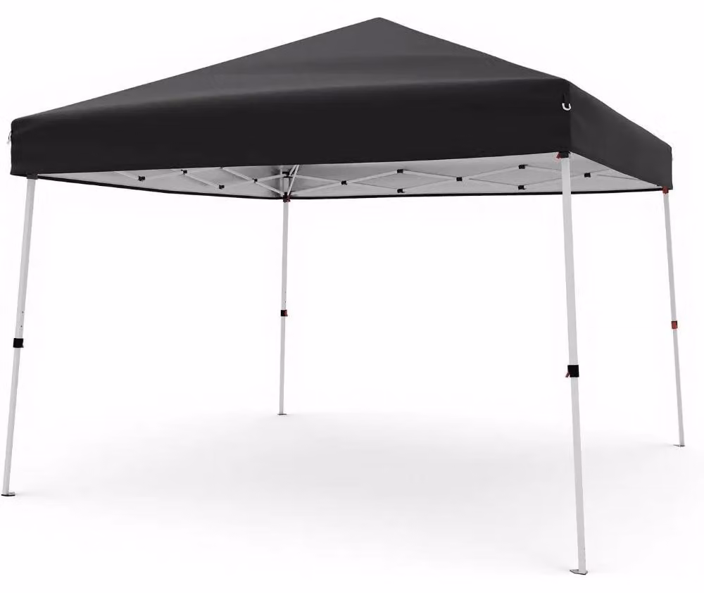 Tenda pop-up - 3 x 3 metri, con gambe inclinate - Montaggio automatico rapido - Tessuto Oxford in poliestere 600D - Struttura in alluminio - Include borsa per il trasporto - Colore: nero