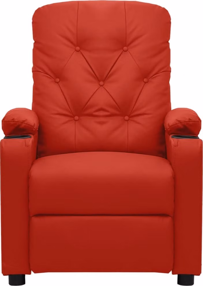 Poltrona Reclinabile Rosso Vino in Pelle finta