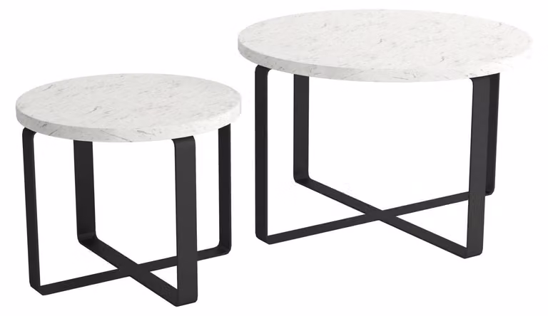 Tavolo rotondo tavolino da caffè design tavoli stile arredamento soggiorno 2x tavolino da caffè