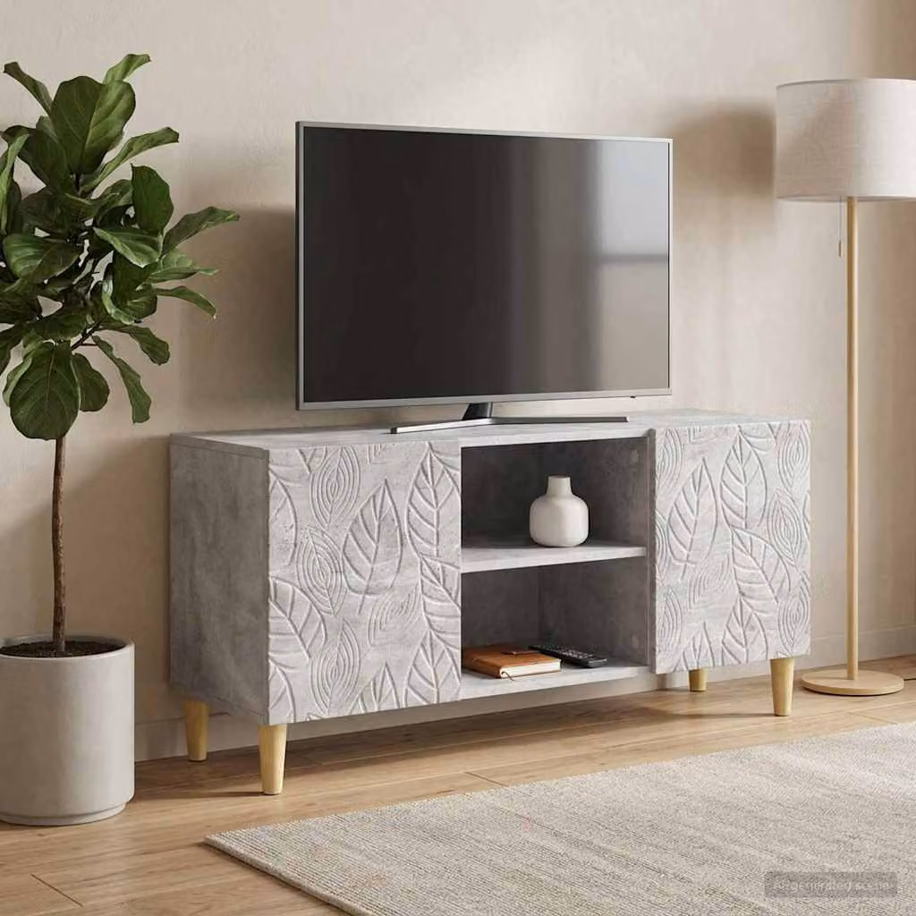 Mobile TV vidaXL in stile vintage con finitura legno e grigio, L 102 x P 34,5 x H 50 cm
