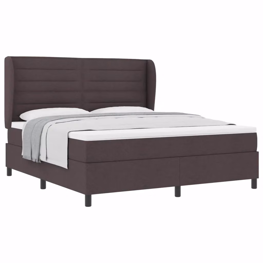 Letto a molle imbottito con materasso vidaXL in tessuto marrone L: 180 cm, P: 200 cm, H: 128 cm, 183 cm, 203 cm – 2