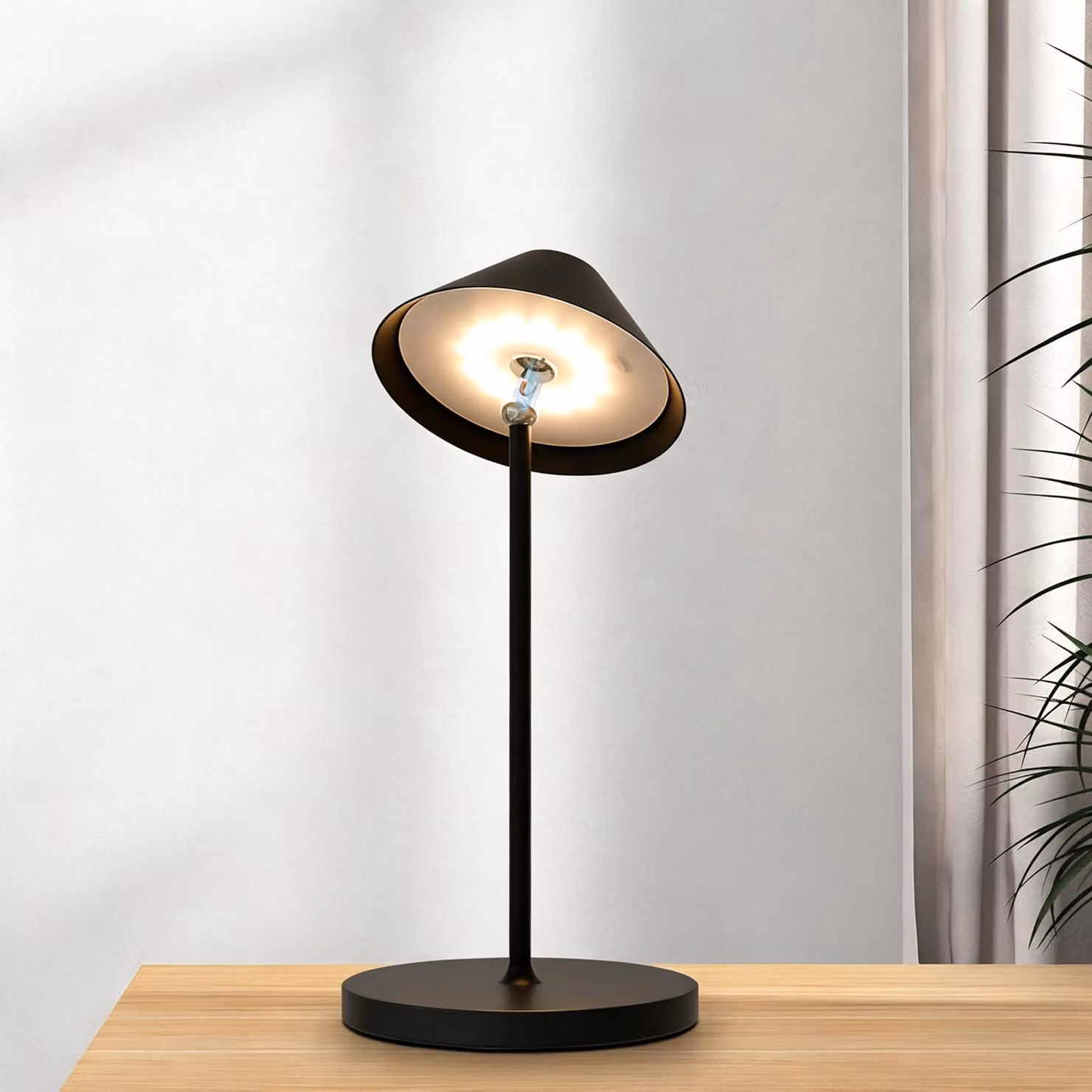Lampada da tavolo a LED senza fili con batteria ricaricabile - Orientabile a 360°, dimmerabile tramite tocco, lampada da comodino moderna per camera da letto, soggiorno, balcone; lampada decorativa senza fili con batteria ricaricabile