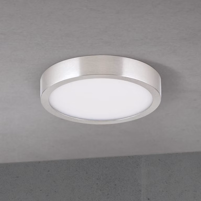 ORION Plafoniera a LED Disc, dimmerabile, Alluminio / Grigio / Zincato, Soggiorno / Sala da pranzo, Alluminio, Moderno, Plafoniera LED