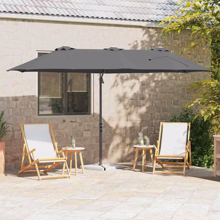 Maison Exclusive - Ombrellone, dimensioni 372 x 198 x 243 cm, realizzato in poliestere e alluminio
