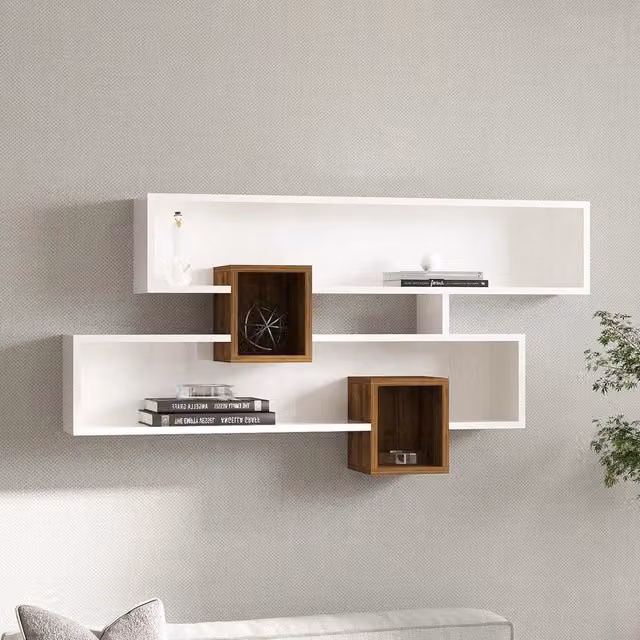 Roddino, Mensola 4 Ripiani, 120x22x75h cm Bianco