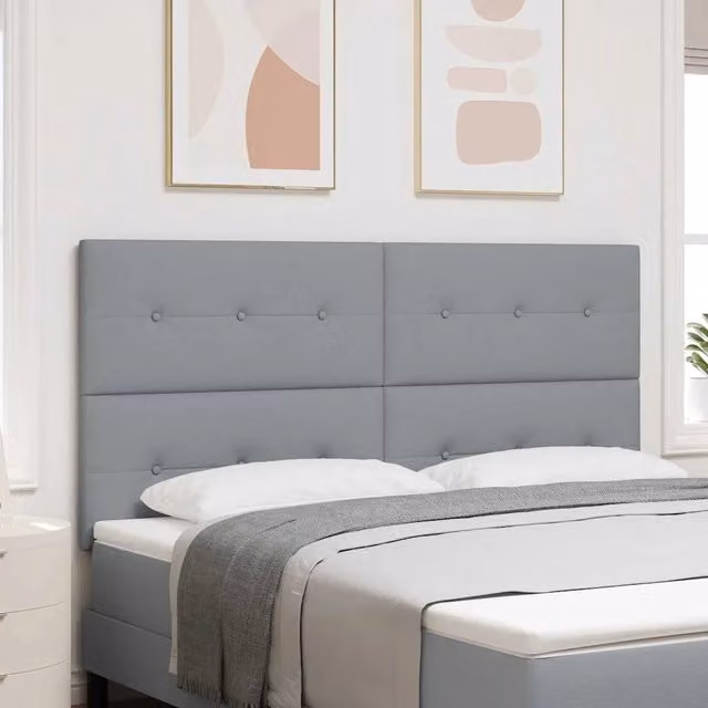 Testiera per letto imbottita vidaXL in tessuto grigio, larghezza 180 cm – 1