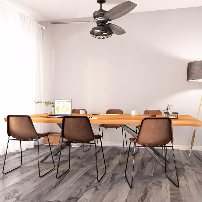 Westinghouse Welford ventilatore a pale con LED Welford, dimmerabile, Legno scuro, Soggiorno / Sala da pranzo, Legno, Vintage
