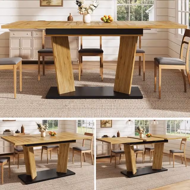 Tavolo da pranzo allungabile moderno ¨C Minimal ¨C effetto rovere, telaio stabile, gambe antiscivolo salvaspazio