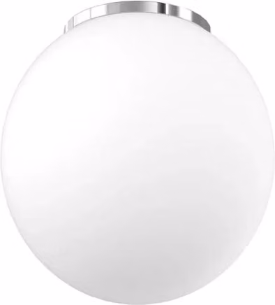 Plafoniera Moderna Mars in Metallo Cromo e Vetro Bianco, Diametro: 30 cm