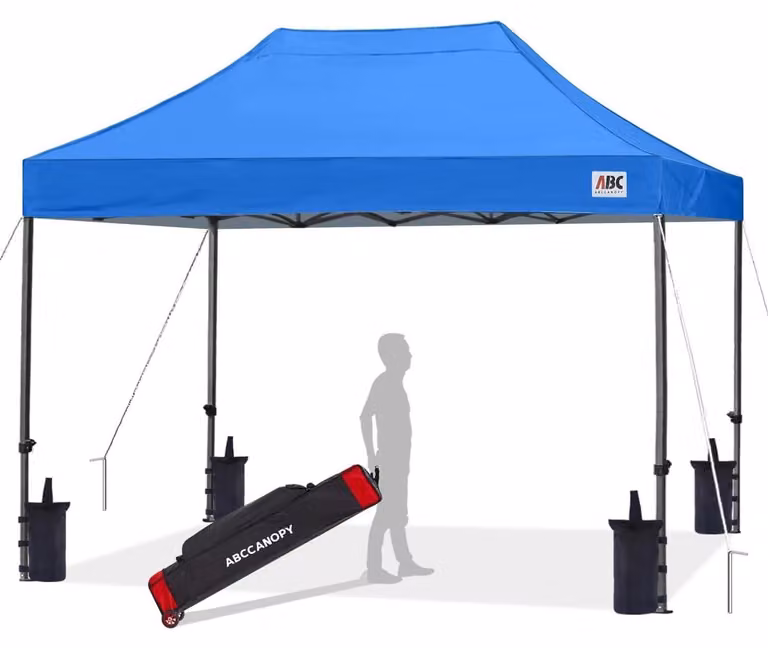 Tenda da giardino pop-up, colore blu reale, dimensioni 3x4,5 metri, impermeabile, struttura in acciaio