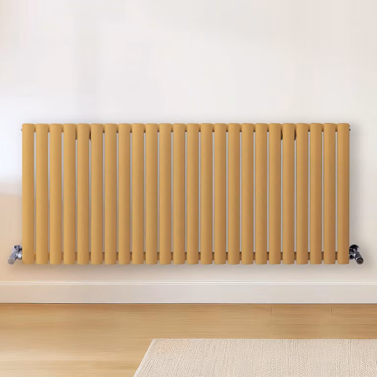 Radiatore di Design Orizzontale Giallo (Autumn Giallo) - 600mm x 1416mm - Pannello Doppio  - Revive