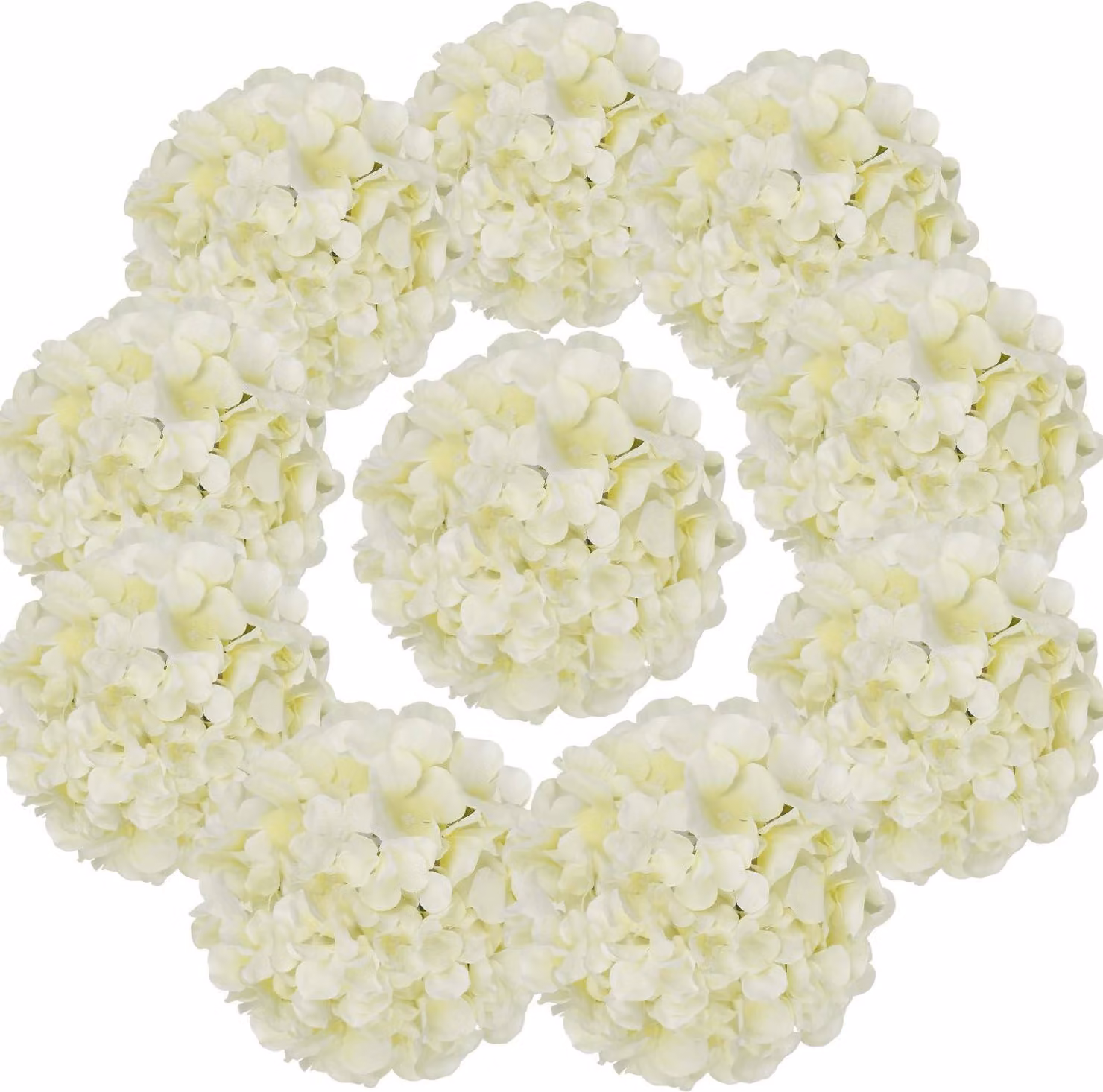 Fiori artificiali Ortensia - Set di 10 - Ortensie in seta con stelo - Fiori finti - Ideali per matrimoni