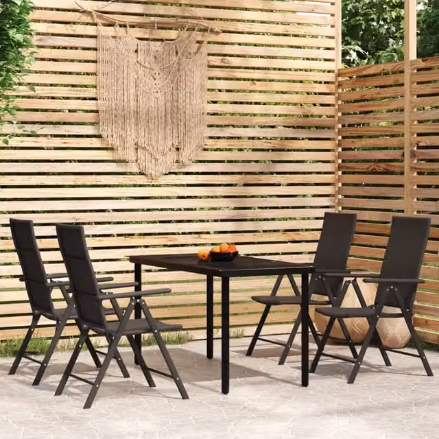 Set da Pranzo da Giardino 5 pz Nero 3099103