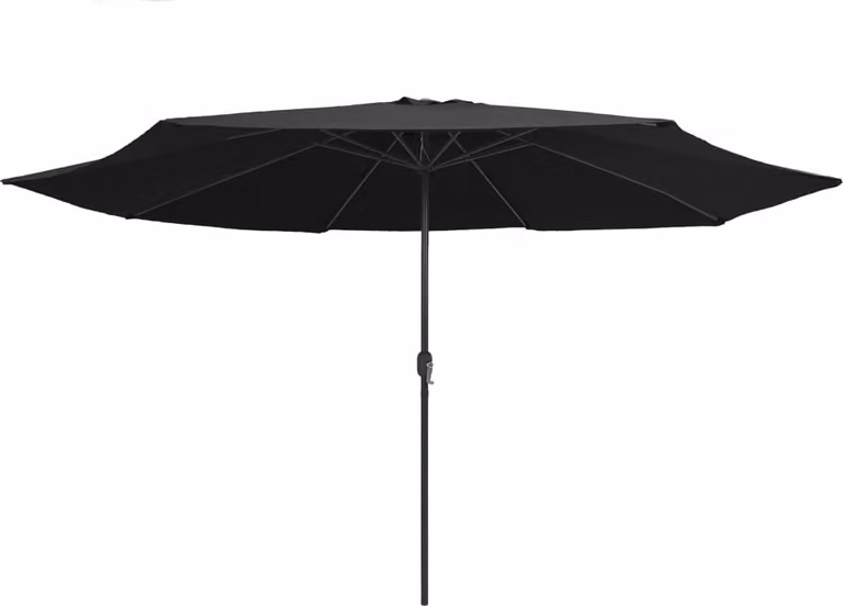 Ombrellone da Giardino con Palo in Metallo 390 cm Nero