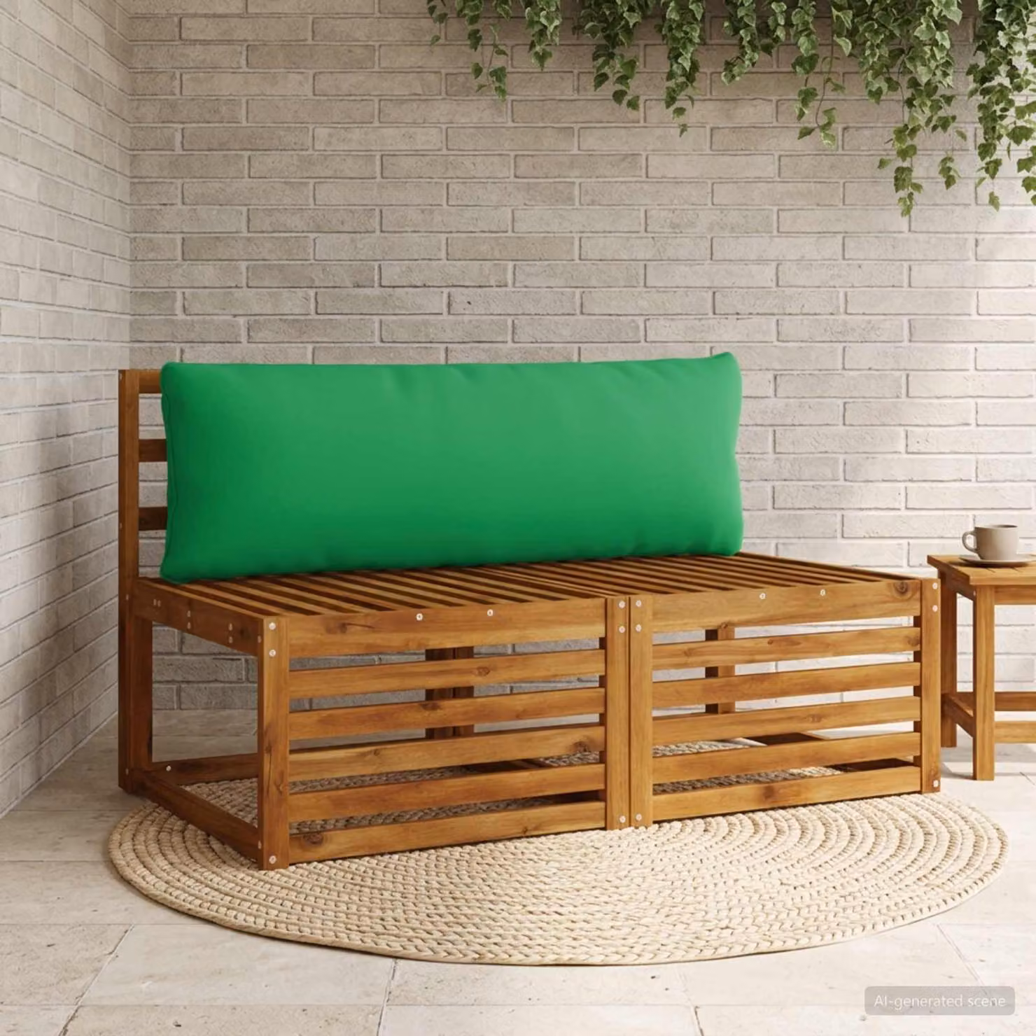 Cuscino per schiena vidaXL PUTTEN verde in 100% poliestere con rivestimento rimovibile e lavabile in lavatrice