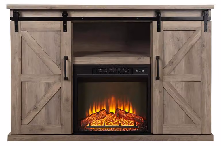 Credenza rustica con camino elettrico 2000W