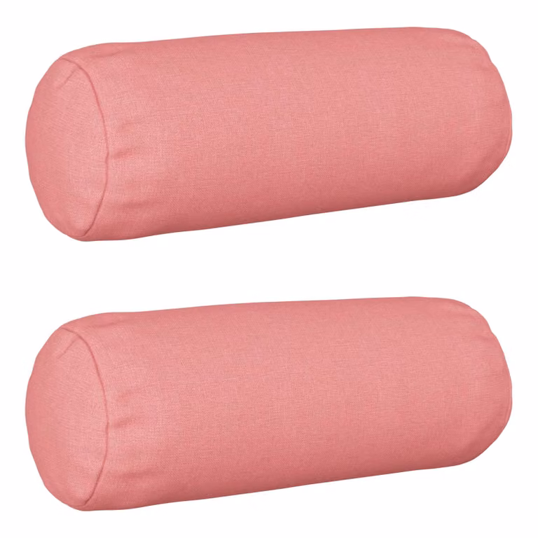 Set di 2 cuscini rotondi HEERLEN vidaXL in tessuto rosa con rivestimento lavabile e rimovibile