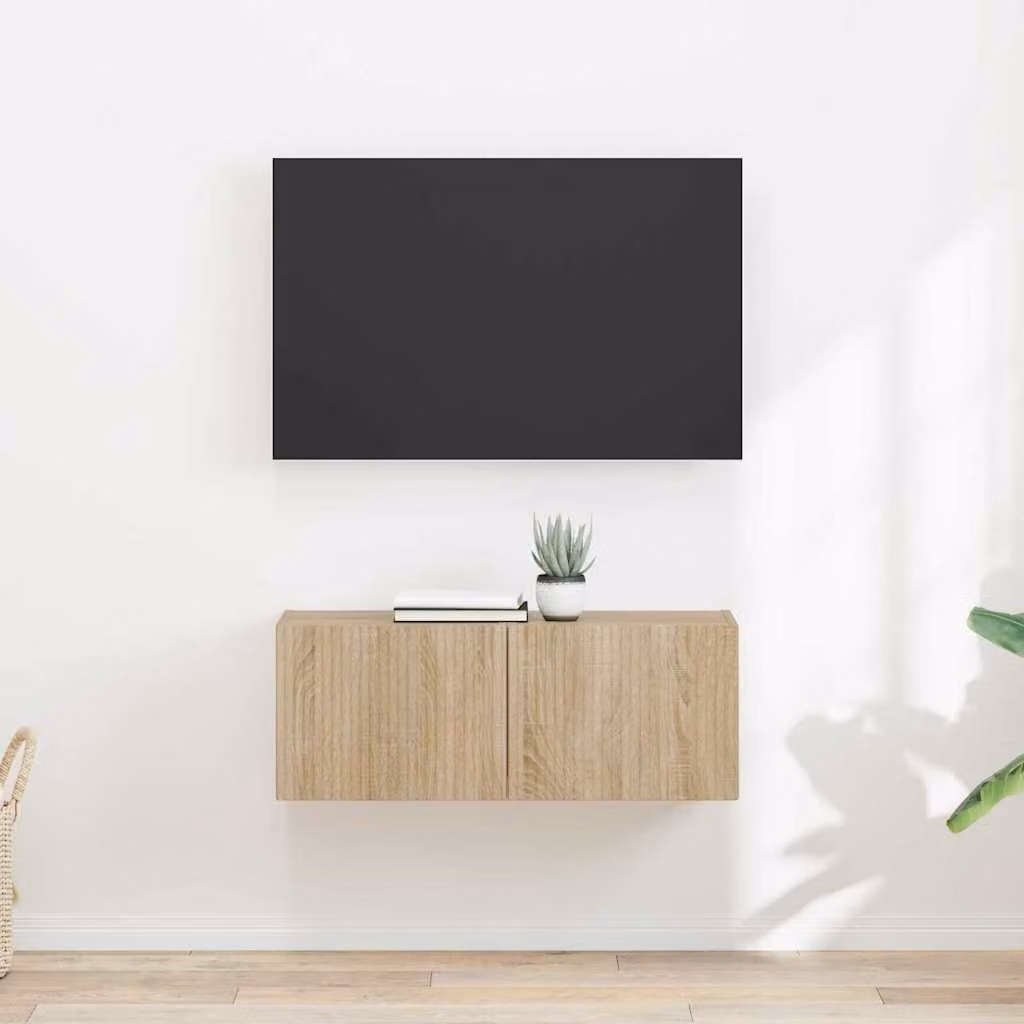 Set di 2 supporti per TV da parete vidaXL in legno ingegnerizzato color Sonoma marrone