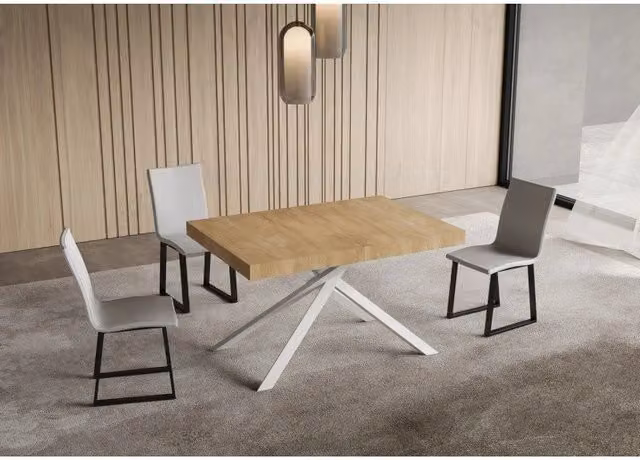 Tavolo allungabile moderno ITAMOBY Niket in legno e metallo marrone L: 140-224 cm, P: 80 cm