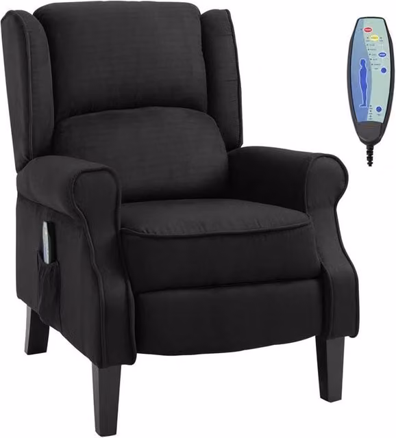 POLTRONA RELAX MASSAGGIANTE RECLINABILE CON TELECOMANDO 78X83X101 CM NERO