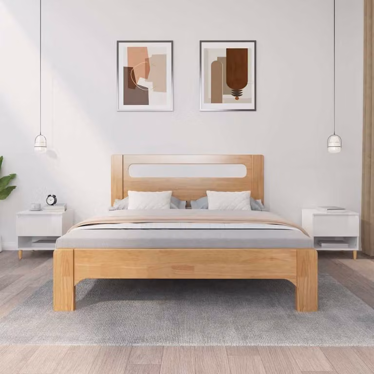 Set di 2 comodini vidaXL bianchi lucidi in legno per camera da letto L 50 x P 46 x H 50 cm
