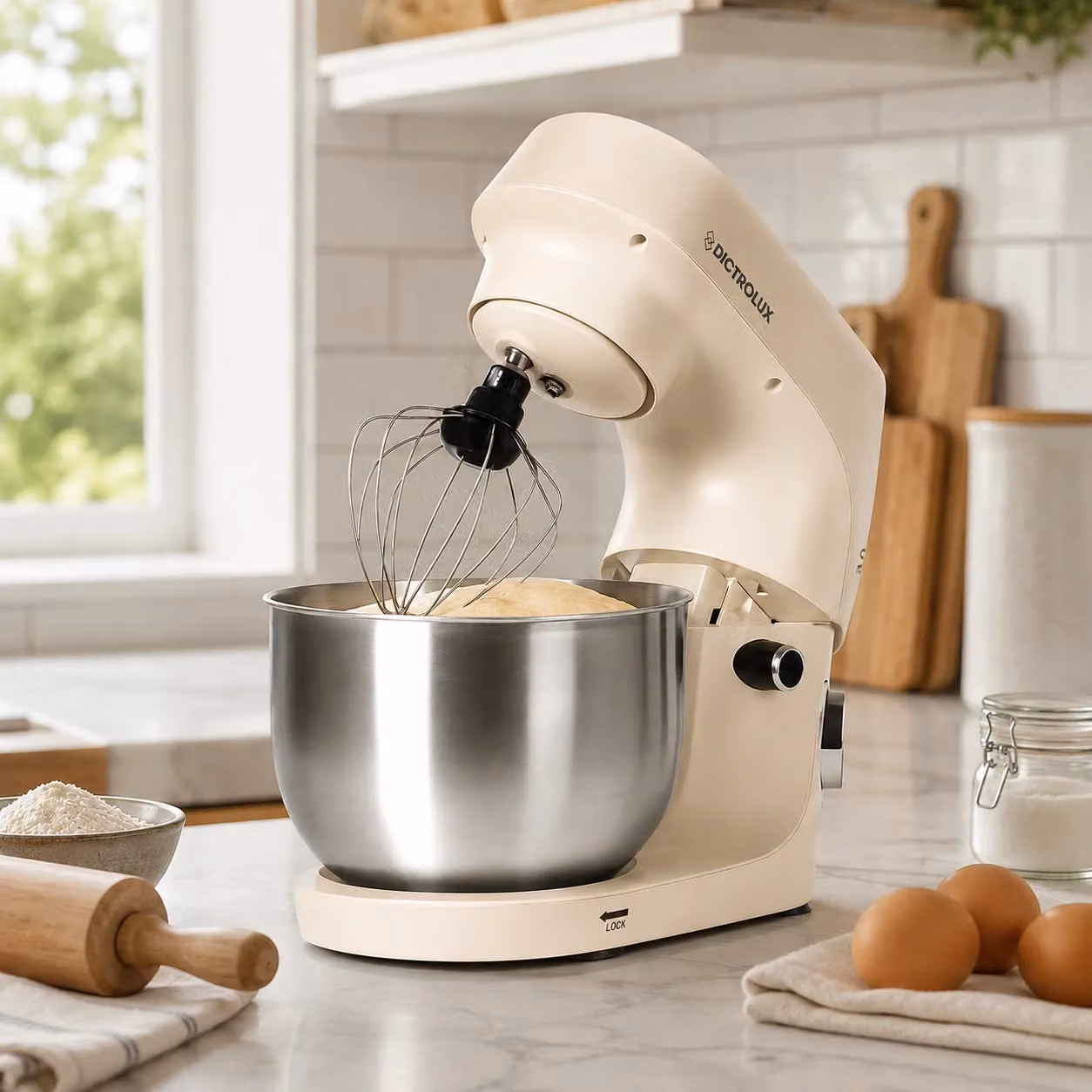 Impastatrice Dictrolux Swing Collection SM-2546 Beige con ciotola da 4 litri e 1500 Watt – 2