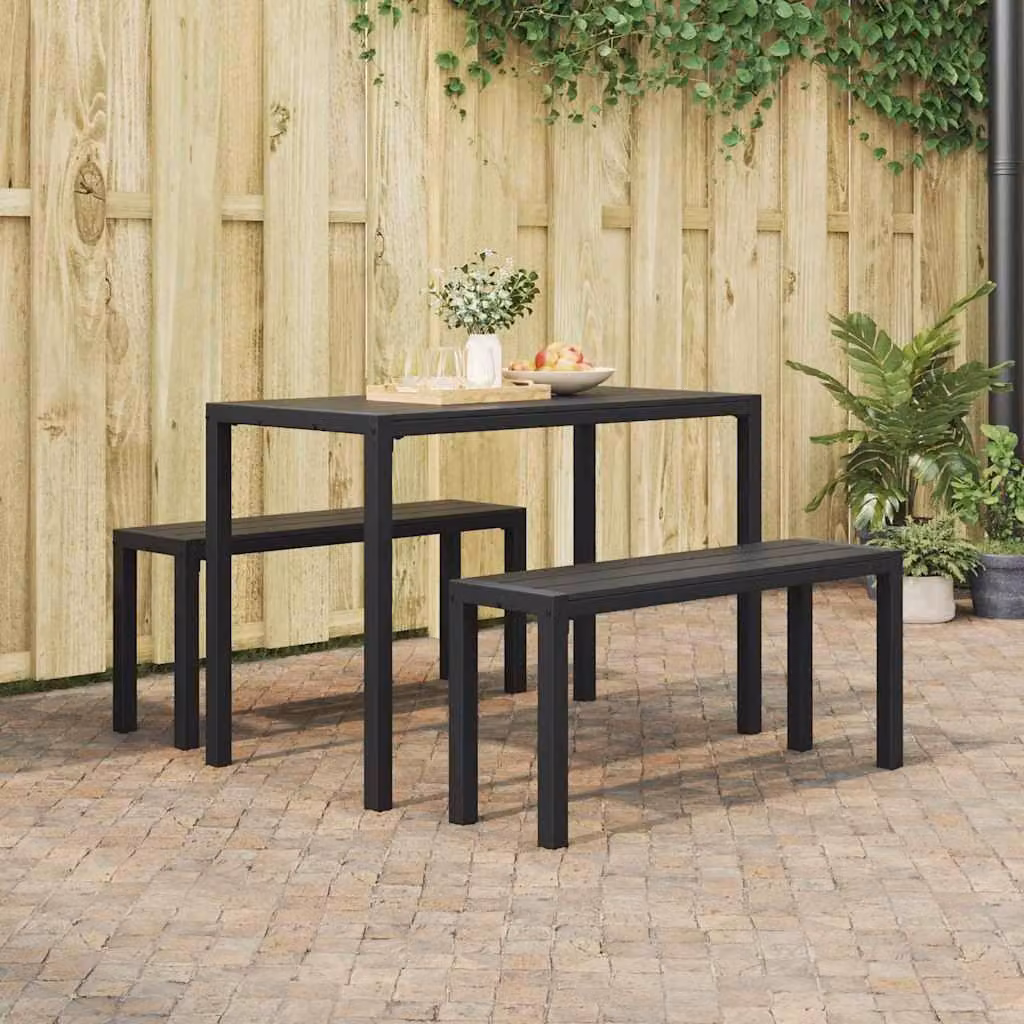 Maison Exclusive - Set da giardino per esterni, 3 pezzi, acciaio antracite