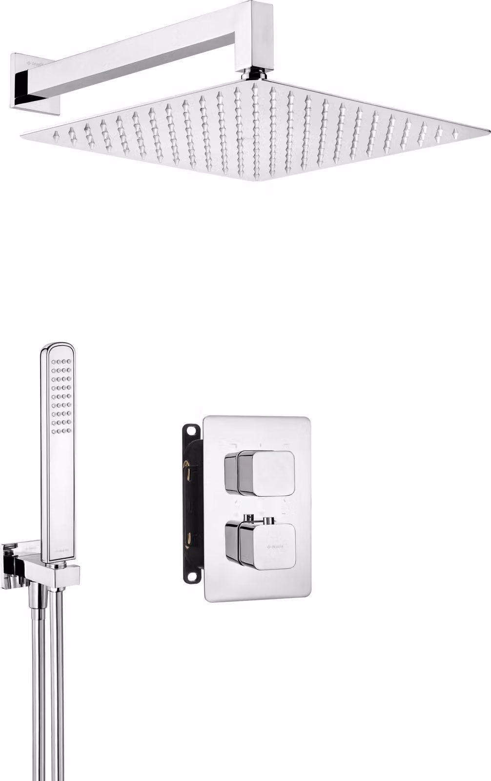 Set doccia a incasso, con box termostatico cromo