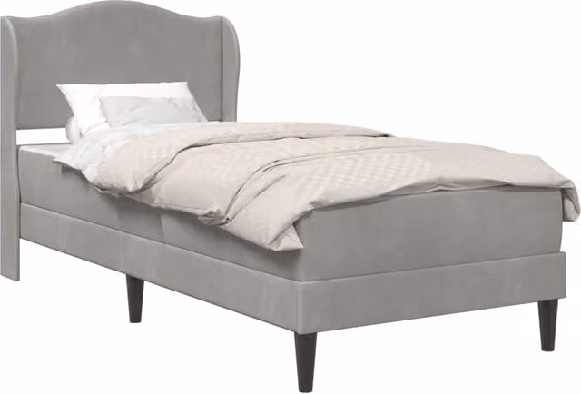 Letto singolo | Letto per adulti | Struttura del letto Grigio Chiaro 90 x 200 cm Velluto