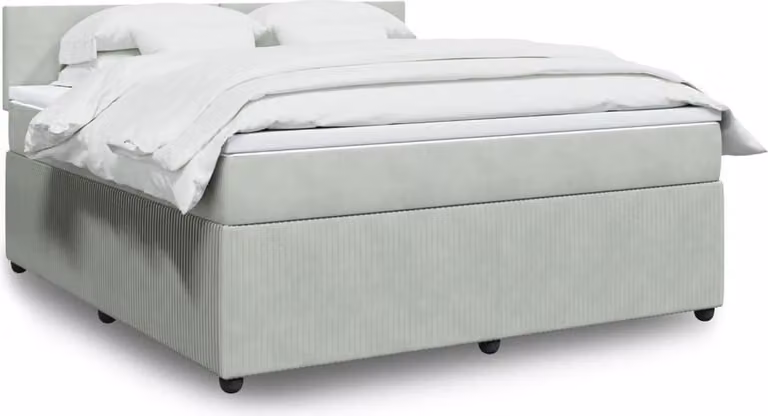 Maison Exclusive - Giroletto a Molle con Materasso Grigio Chiaro 180x200cm Velluto
