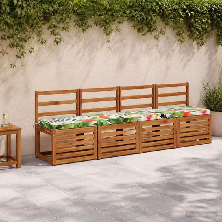 Set di 2 cuscini per panchina vidaXL VUGHT multicolore in poliestere con imbottitura in schiuma e rivestimento rimovibile