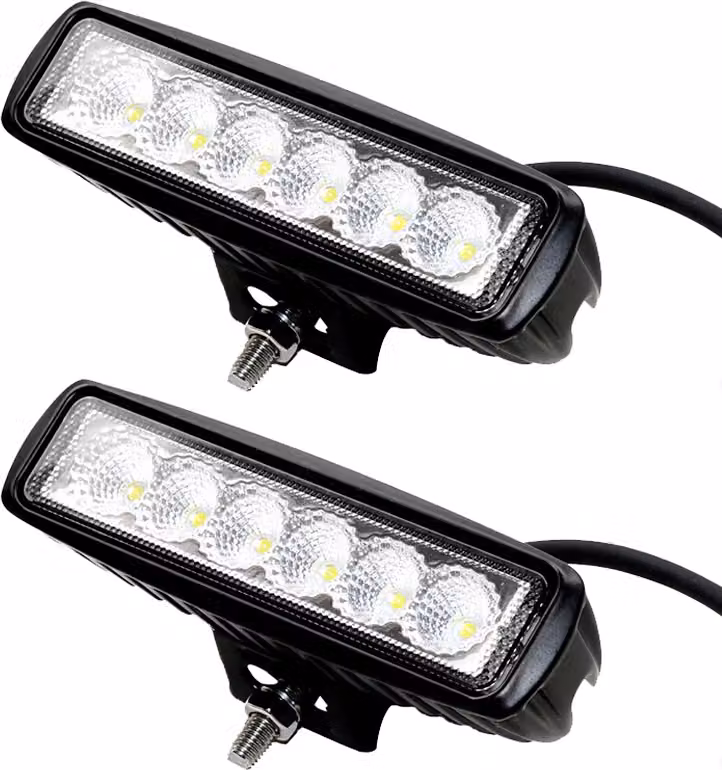 Greenmigo 2X 18W Fari per auto a LED Fari da lavoro Fari supplementari fuoristrada Fari DRL per auto in alluminio IP67