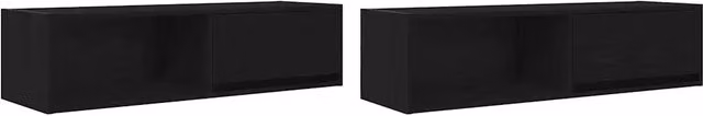 Set di 2 mobili TV da parete dal design contemporaneo per soggiorno 100 x 31 x 25,5 cm in legno multistrato nero 02_0051660