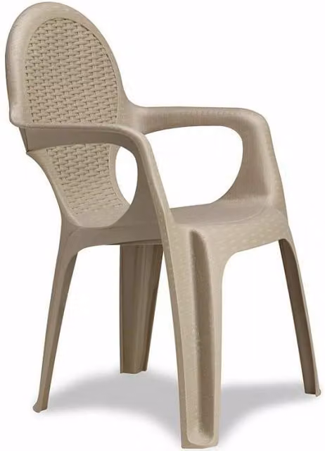 Sedia da Esterno Giardino Poltrona Intrecciata Impilabile Resina Braccioli Scab Colore principale: Tortora, Set: 12 Sedie