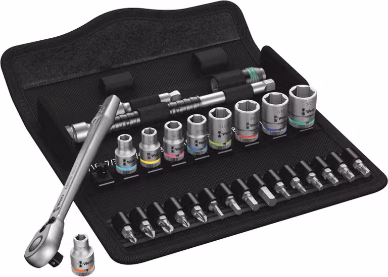 Wera 8100 SA 11 Set di cricchetti Zyklop, reversibili, 1/4, imperiali