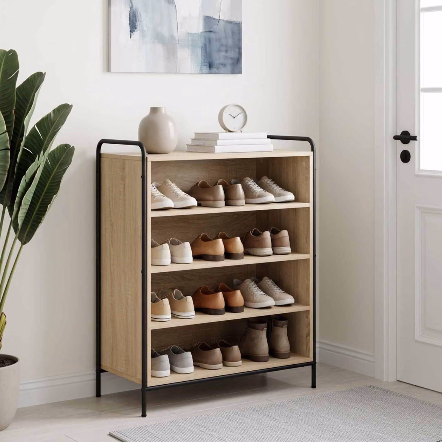 vidaXL Mobile per scarpe 76 x 36,5 x 93 cm Legno ingegnerizzato