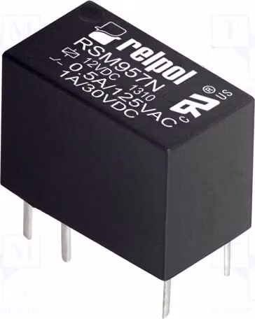1 relè: elettromagnetico, 0,5A/125VAC. Bobina: 12VDC, 1A. Modello: RSM957N-0111-85-S012