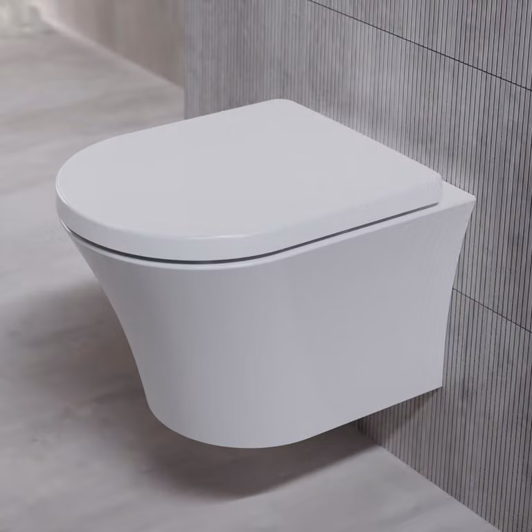 WC suspendu Steinberg Serie 710 TideFlow Plus, avec siège de WC à fermeture progressive, 7101803W, 7101803W