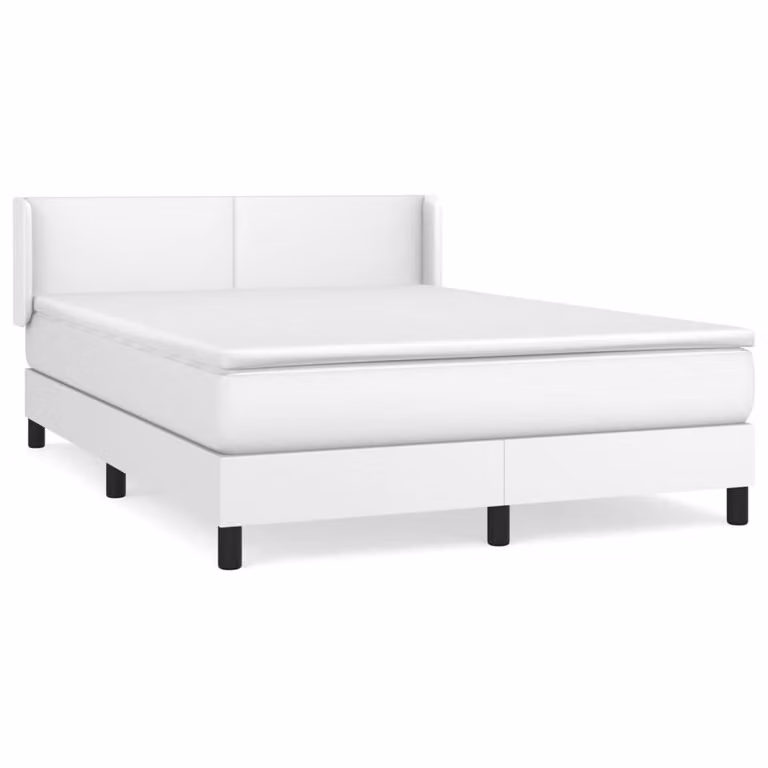 Giroletto a Molle con Materasso Bianco 140x200 cm in Pelle finta