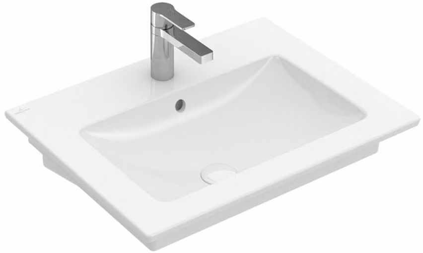 Villeroy&Boch Venticello lavabo 600x500mm 3L Braccio centrale HL w OL Pietra angolare Bianco C+, 412460RW