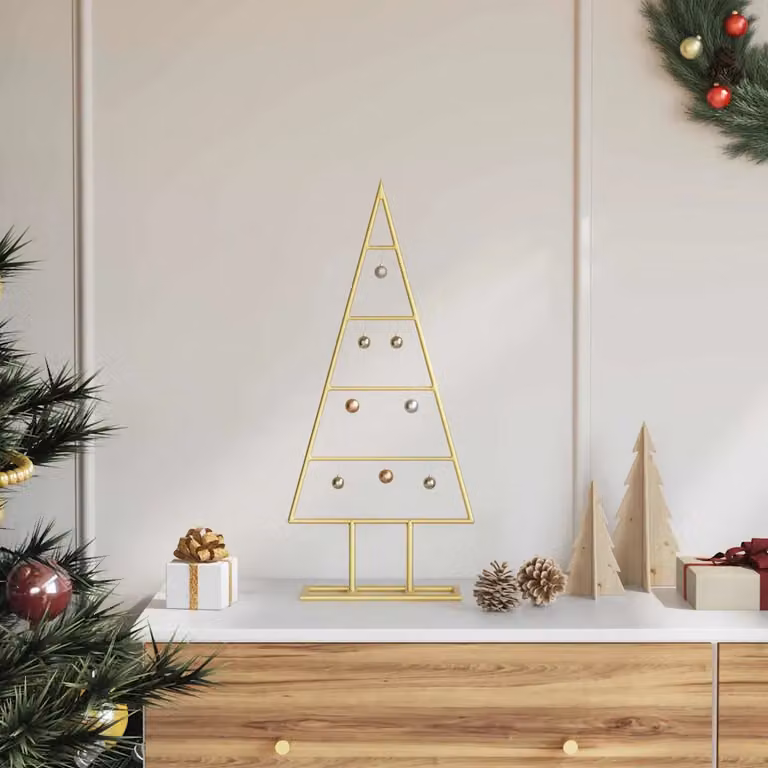 Albero di Natale da tavolo vidaXL in metallo Oro 60 cm