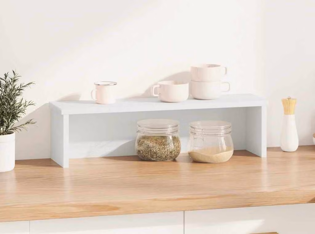 Scaffale da Cucina Impilabile Bianco 60x15x16 cm in Truciolato