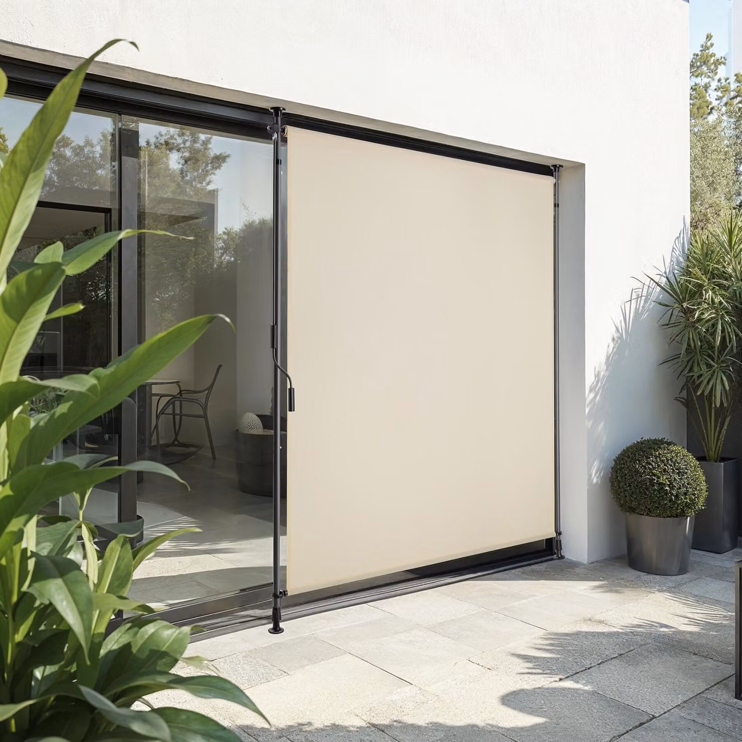 Tenda da sole tectake Taija con manovella manuale, beige, L: 310 cm, H: 120 cm – 2
