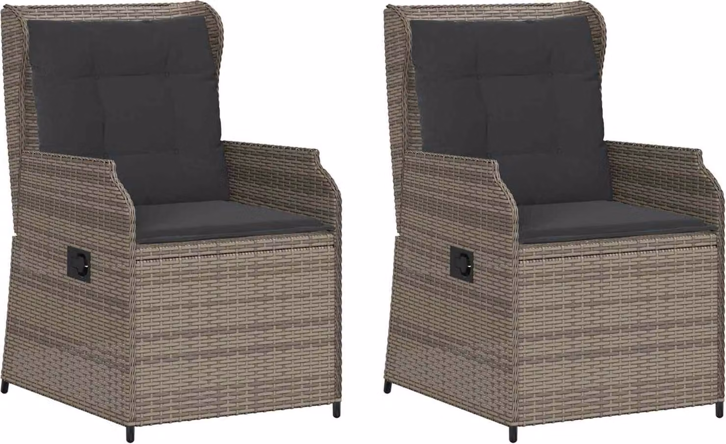 Panchina da giardino 2 pcs Grigio polyrattan
