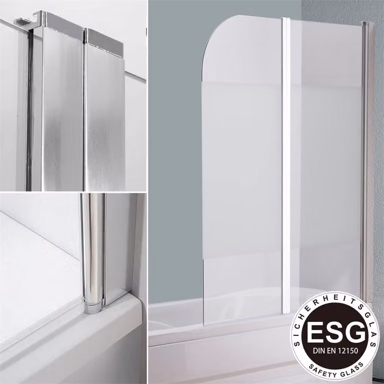 Vasche da bagno in vetro Cabina doccia in vetro smerigliato Schermo pieghevole per vasche da bagno Pannello superiore satinato
