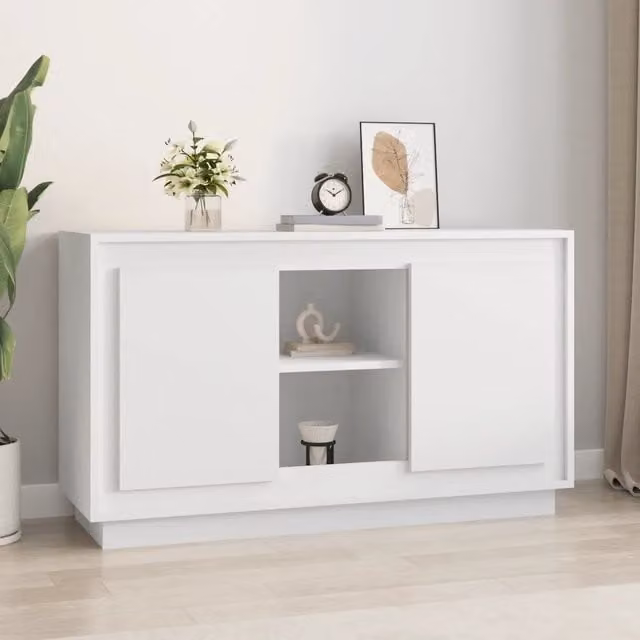 Credenza-Buffet-Armadio da cucina Bianca 102x35x60 cm in Legno Multistrato
