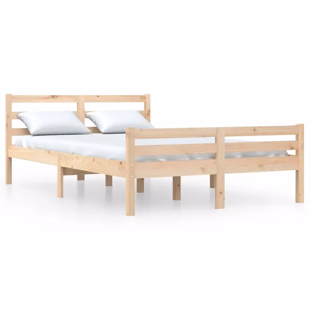 Giroletto vidaXL in legno massello di pino bianco con doghe fisse, L/P/H: 205.5 x 160 x 69.5 cm – 2