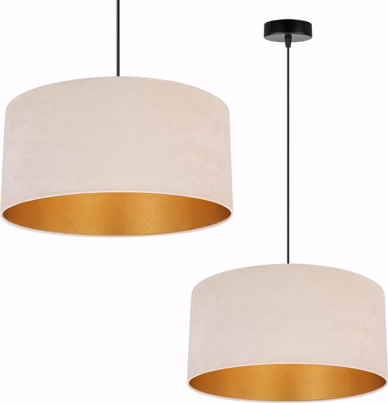 Lampada a sospensione Lampadario in velluto dorato Paralume